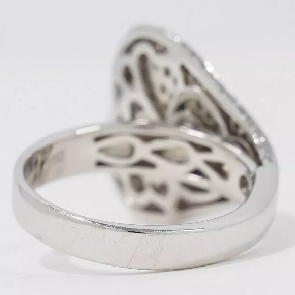 Diamond 0.72ct Ring 750 White Gold US 7.5 6.6g - Picture 2 of 9